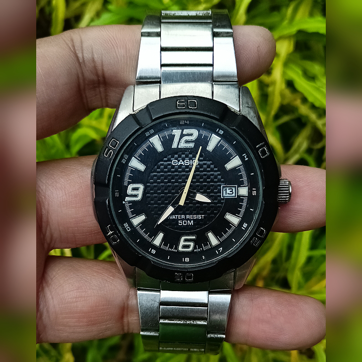CASIO MTP-1292 Black Silver Vintage Original Second | Jam Tangan Pria Preloved