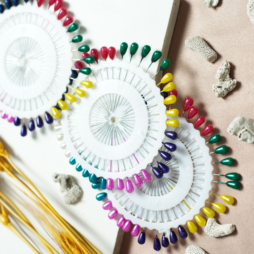 Jarum Pentul Air Lebih Panjang|Jarum Pentul Kepala Warna Isi Banyak | Pin Jahit Tajam Tidak Mudah Be