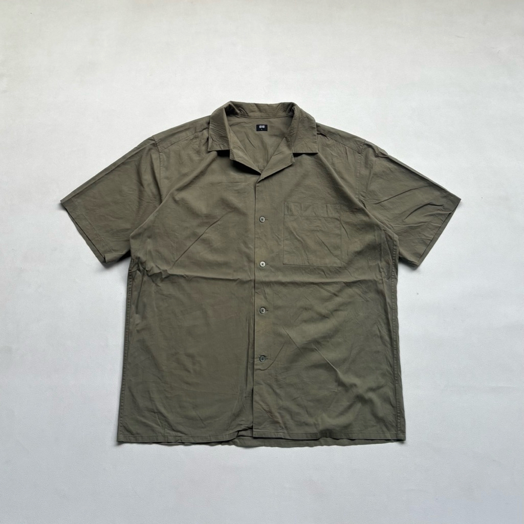 Uniqlo Open Collar Basic Shirt Green