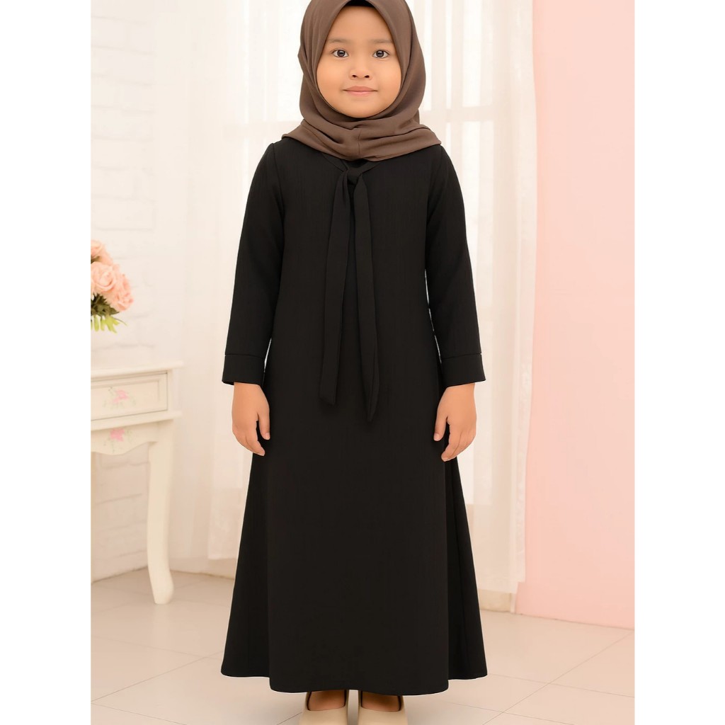 GAMIS POLOS ANAK PEREMPUAN BAHAN CRINGKLE UNTUK UMUR 3-10 TAHUN