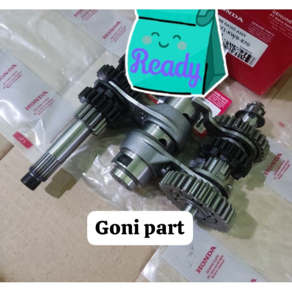 paket hemat Gigi rasio komplit kwb + drum Shaft capit udang Honda Revo absolut Blade 110 original