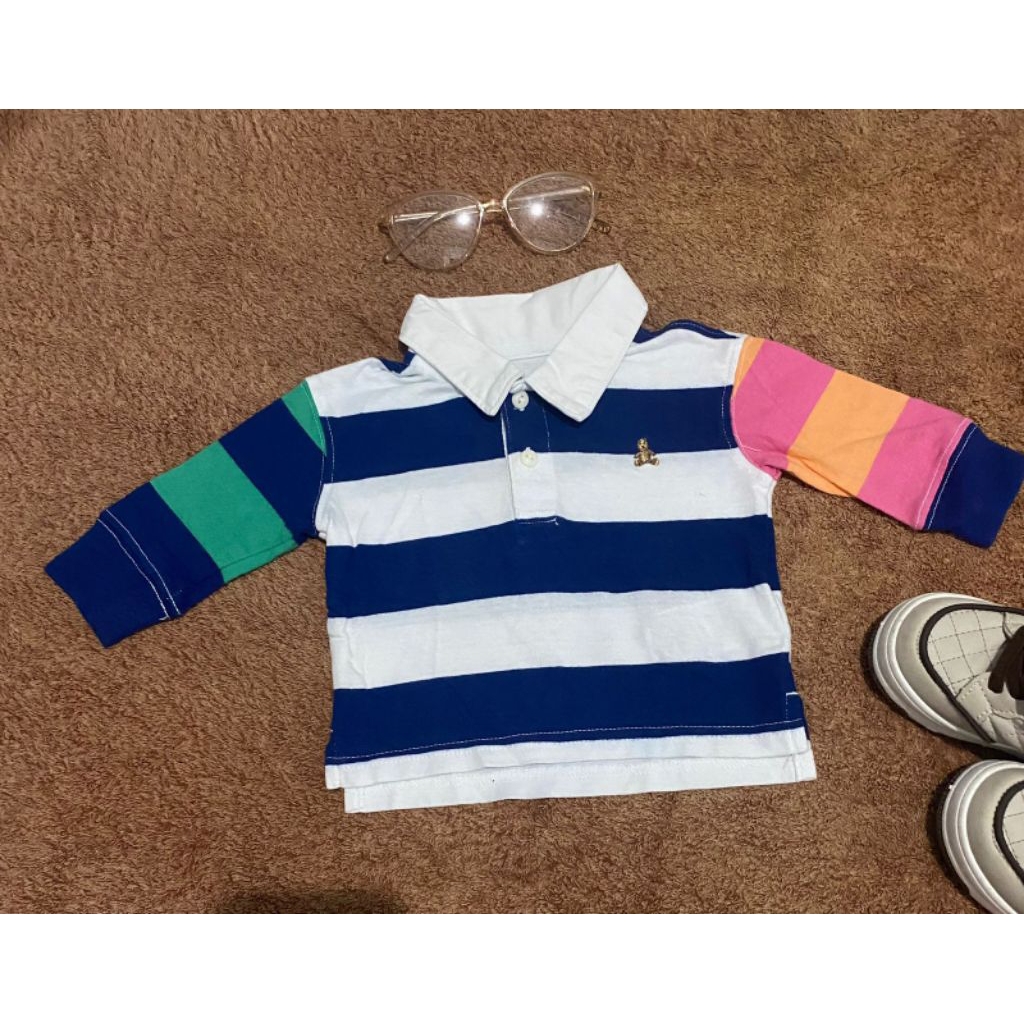 pl kaos kerah anak lengan panjang salur baby gap keren