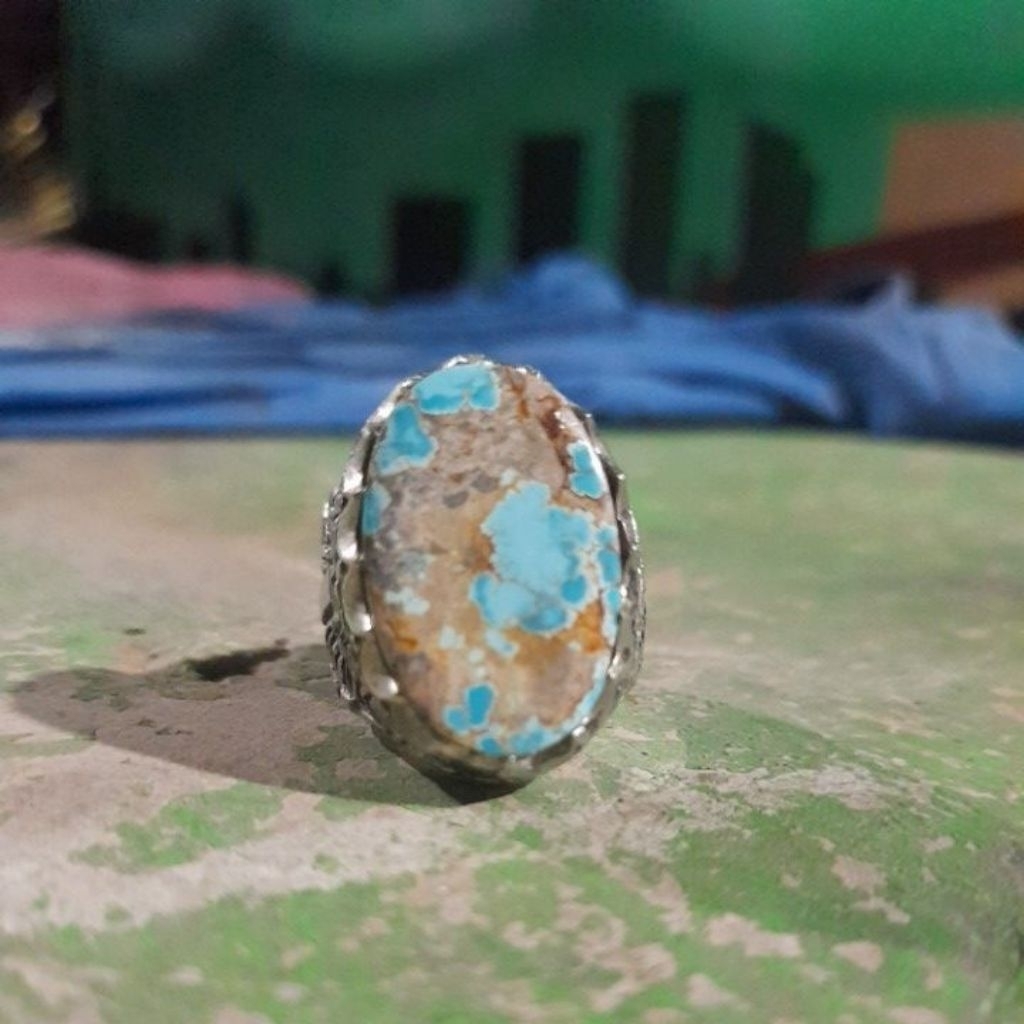 natural Batu pirus persia biru fancy serat emas