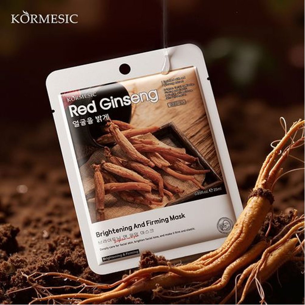 Mooi Red Ginseng Sheet Mask Mencerahkan Kulit Ekstrak Ginseng Merah 20g BPOM
