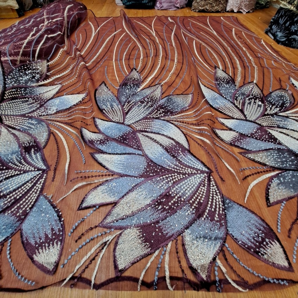 tile korea motif daun daun full payet