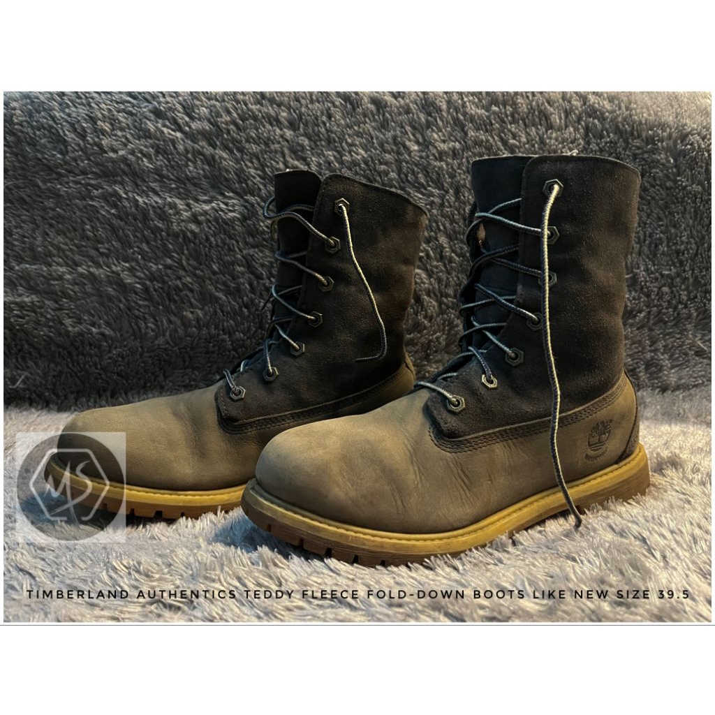 Timberland Teddy Fleece Fold-Down Boots gray black