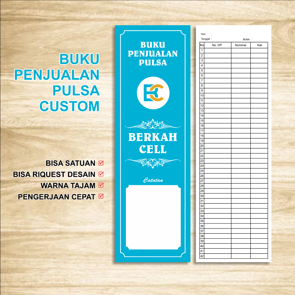 BUKU PENJUALAN PULSA | BUKU KONTER | BUKU KONTER CUSTOM