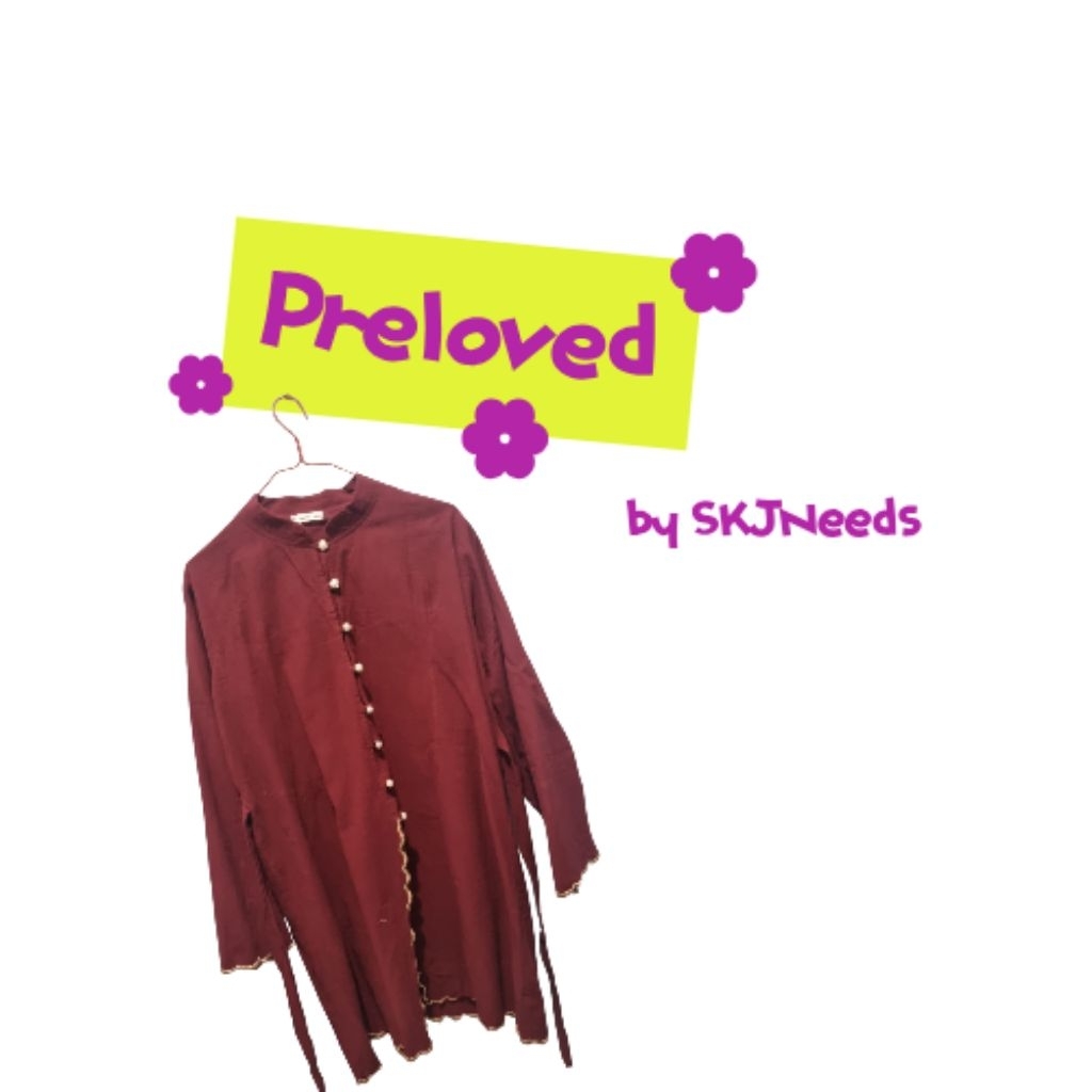 Preloved Tunik Malay Burgundy