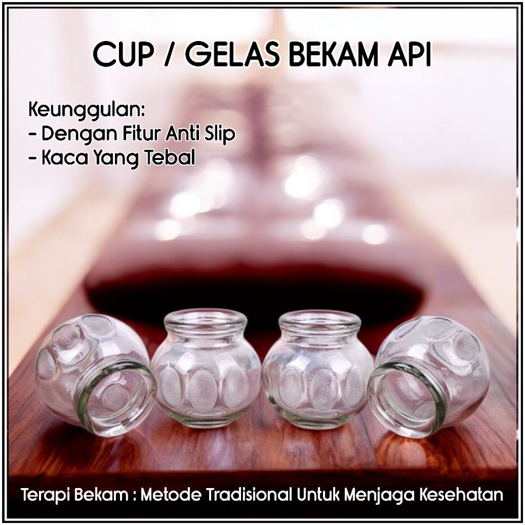 CUP BEKAM KACA ( CUP BEKAM API ) / KOP BEKAM ( ALAT TERAPI BEKAM KESEHATAN ) ALAT BEKAM KACA - INDO.