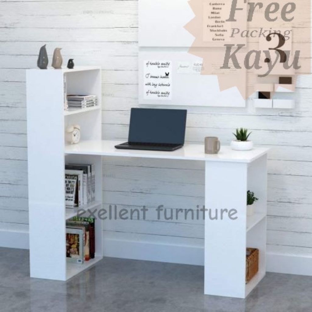 meja kerja, meja kantor,meja belajar rak meja minimalis modern sudah di rakit