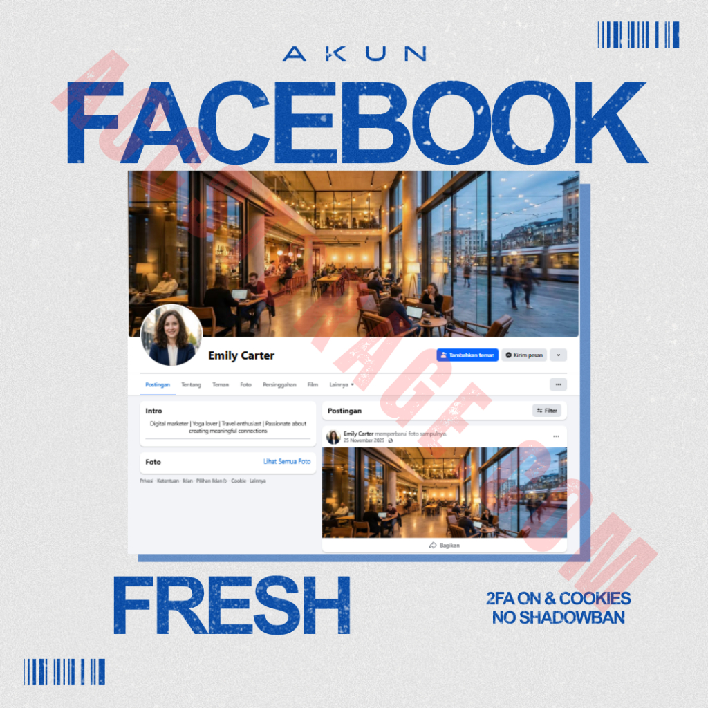 Akun Facebook Fresh | Fb Fresh | 2FA + Email + Cookies | FB Baru Siap Pakai | Full Akses High Qualit