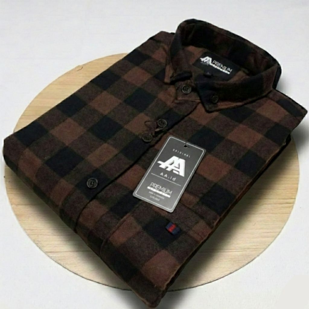 Kemeja Flannel Pria Wanita Lengan Pendek Garis Putih  Hem Wanita Pria Kotak Kotak lengan Pendek Orig