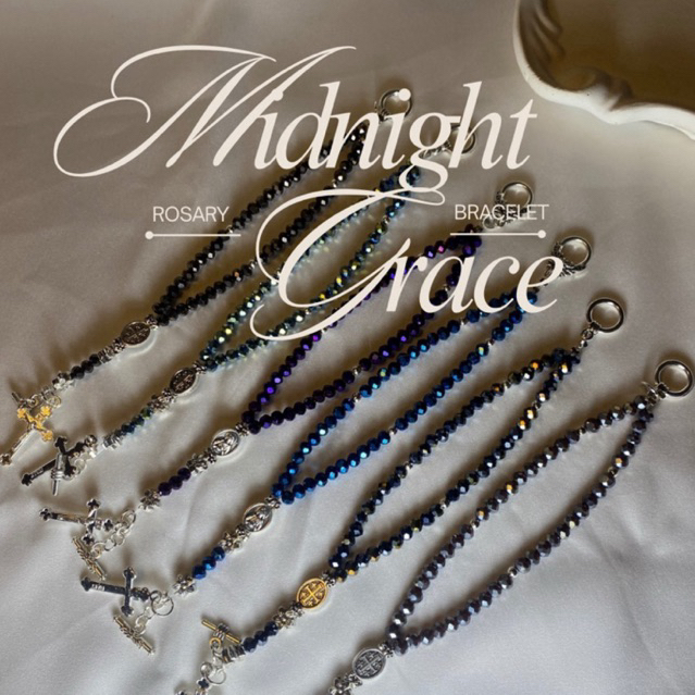 Midnight Grace Rosary Bracelet | Gelang Rosario | Gelang Rosasio Magnet | Gelang Rosario Metalic | G