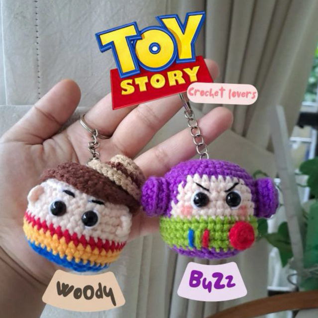 amigurumi toy story crochet woody buzz keychain rajut gantungan kunci boneka rajut toy story woody b