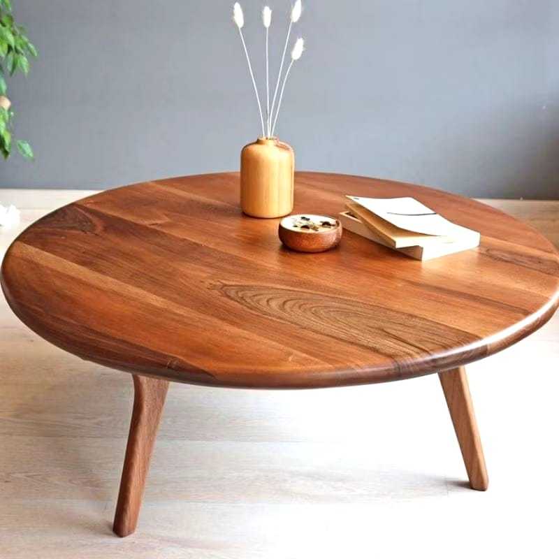 Meja Tamu Bulat jati Jepara (Cst-1) meja kopi, Meja lesehan meja eksotik