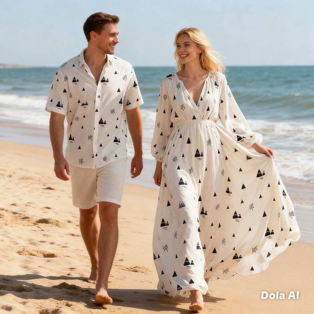 KAIN COTTON UNIQLO RAYON PUTIH ABSTRAK