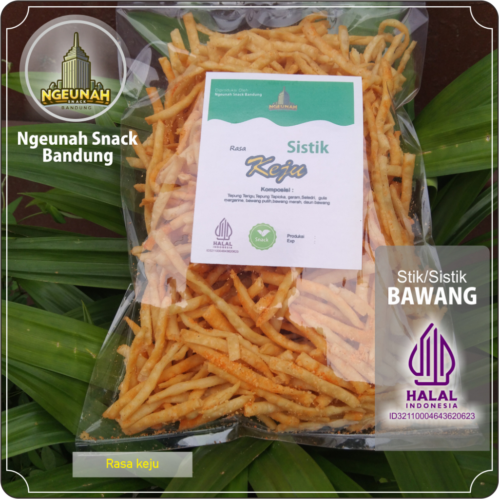 1kg Stik Bawang Renyah Gurih - Sistik Rasa Keju Tabur