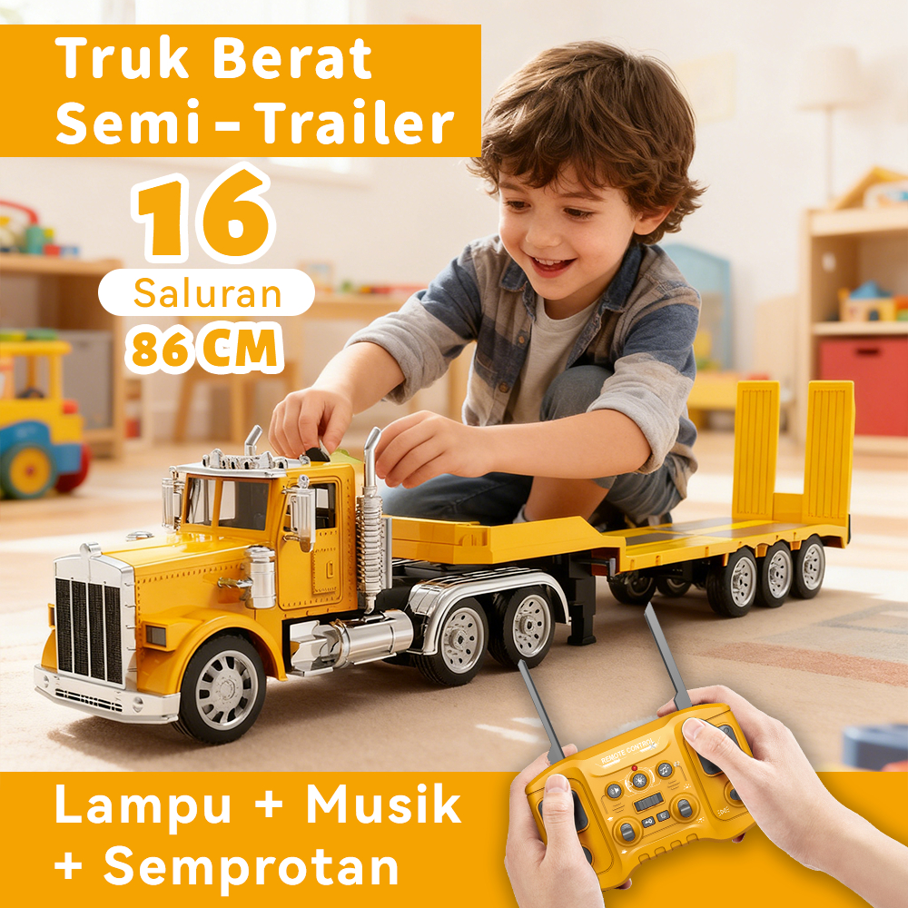 BABYCOLOR 2.4 GHz RC Truk Remote Control Besar Road Roller Eskavator Remote Control RC Truk Trailer