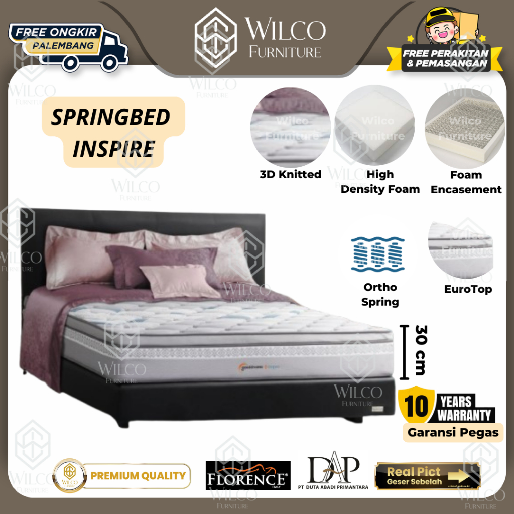 Kasur Springbed Florence Inspire / Matrass Florence Inspire Fullset - Matras Aja, 100x200