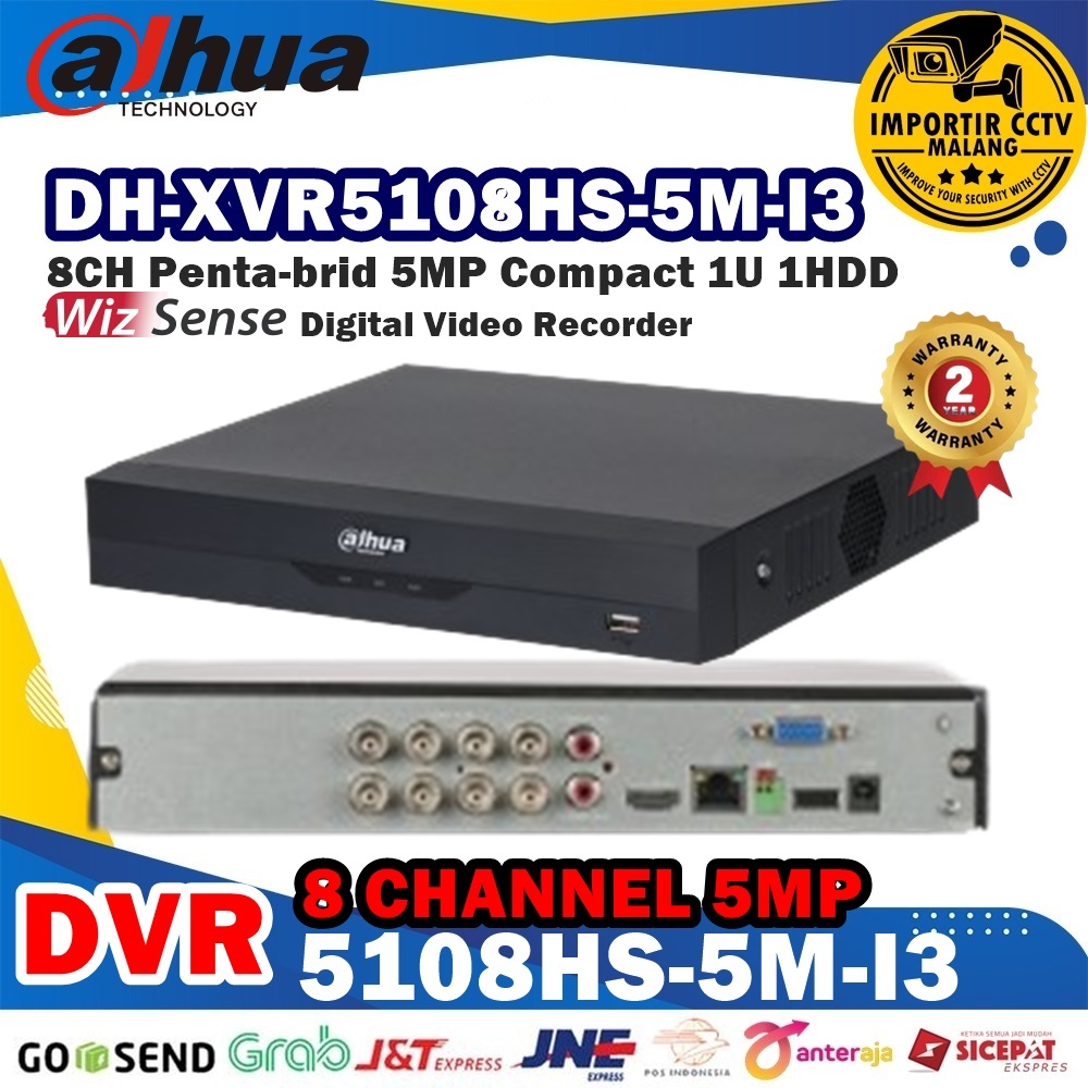 DVR XVR DAHUA 8CH 8 Channel 5MP DH-XVR5108HS-5M-I3 Wizsense  Promo