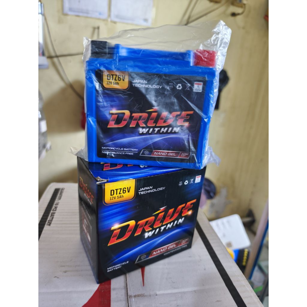 Aki Motor kering DRIVE Original type DTZ6V