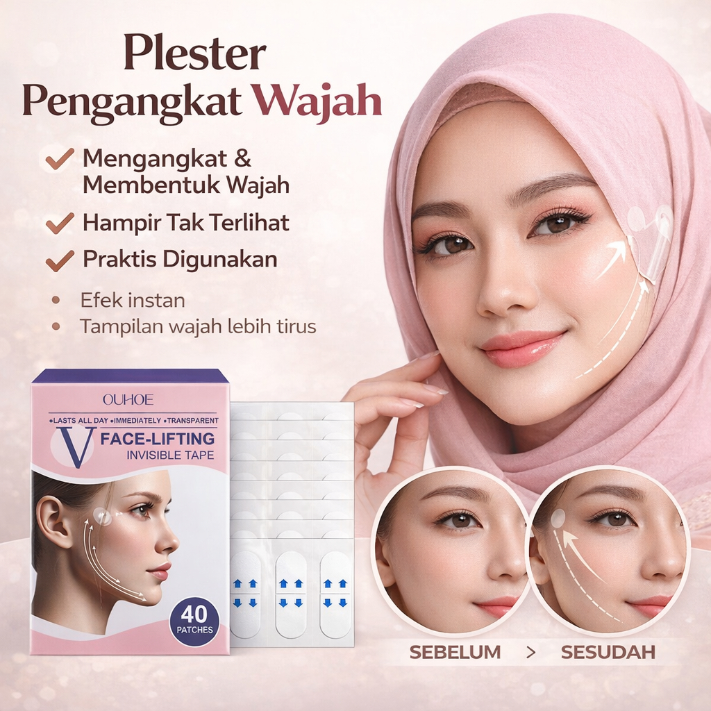 [ Lifting Instant ]  Patch Pengencang Wajah V-Line / Stiker Wajah Anti Kerut / Sticker Garis Wajah /