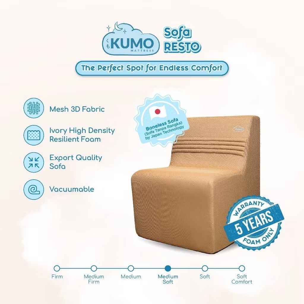KUMO Resto Boneless Sofa | Kursi Sofa Tanpa Rangka untuk Cafe & Restoran