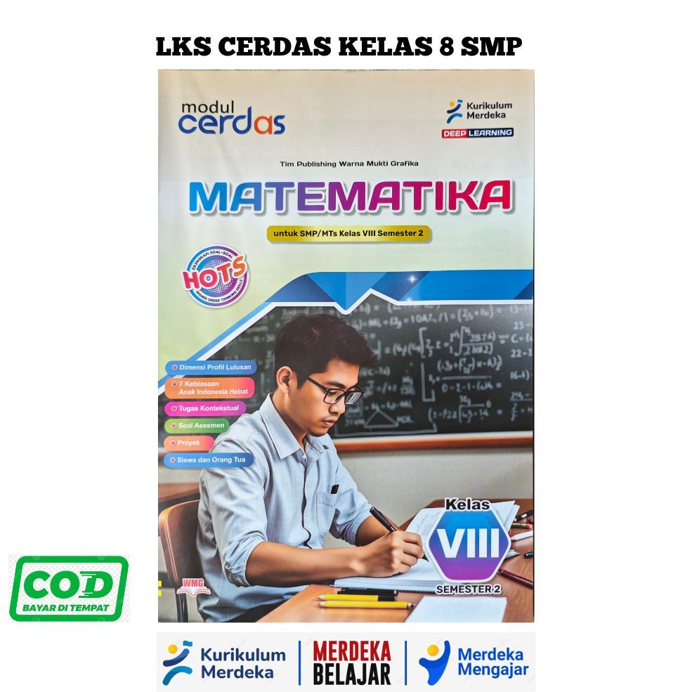 Lks Cerdas Matematika Kelas 8 SMP / MTS Semester 2 Kurmer  Terbaru Murah