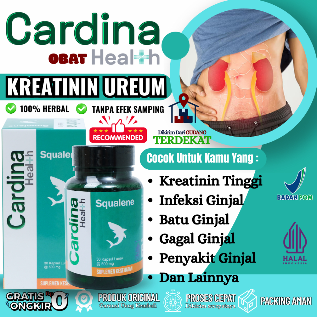 Cardina Health Squalene Suplemen Vitamin A D E & K Fish Oil Omega 3 6 9