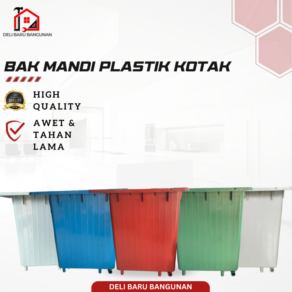 Bak mandi plastik kotak / Bak Air Kotak Kamar Mandi (Khusus Instan)