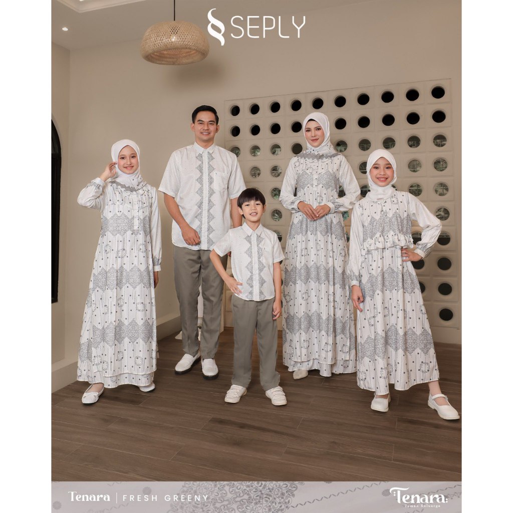 TENARA FRESH GREENY BUSANA MUSLIM SARIMBIT KELUARGA TERBARU BY SEPLY SARIMBIT BATIK SARIMBIT MOTIF S