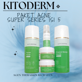 kitoderm paket acne series super isi 5 BPOM # paket jerawat kitoderm