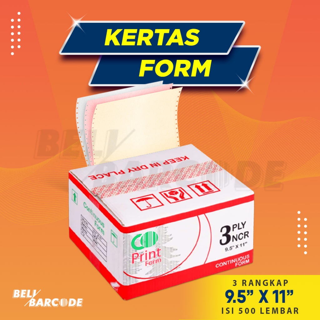 Kertas Continuous Form 3 Ply 9.5x11 inch Isi 500 NCR Faktur Surat Jalan Slip Gaji Keuangan