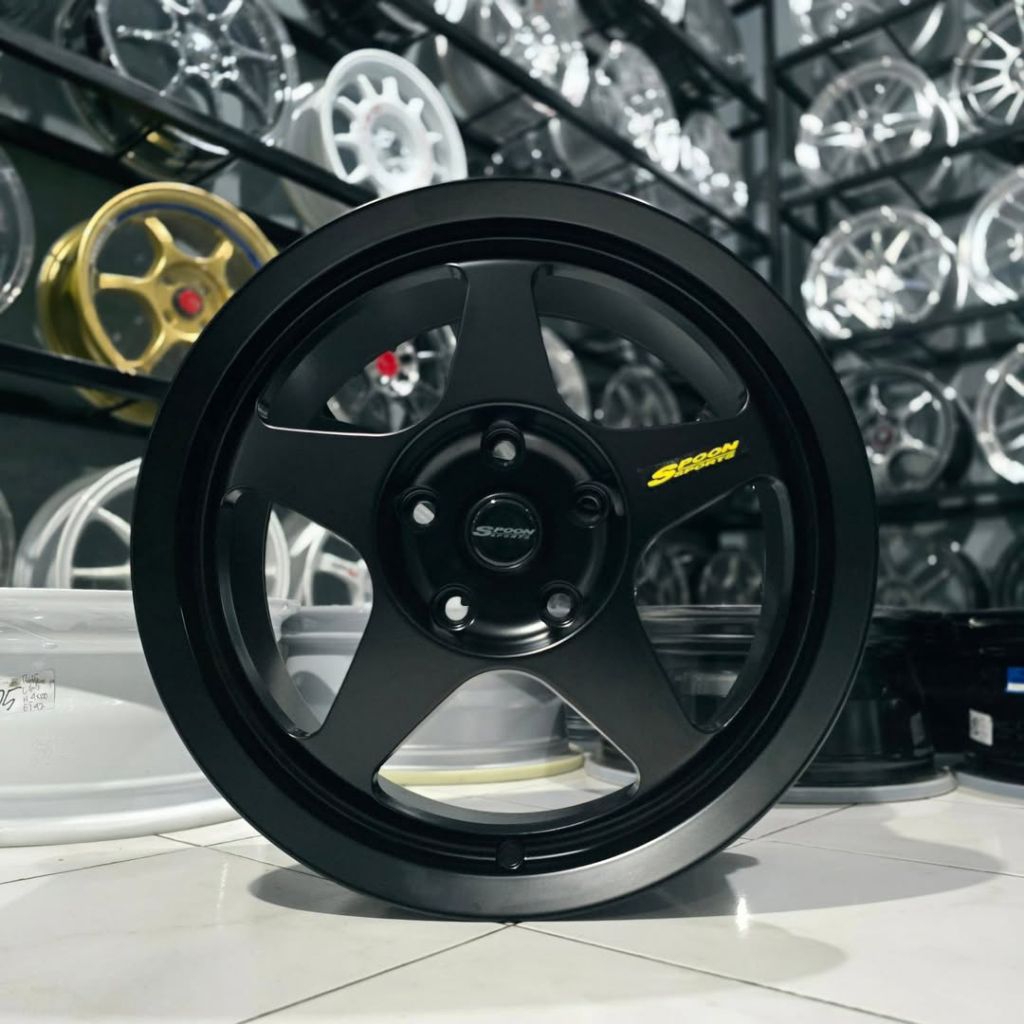 velg spoon SATIN BLACK ring 16 lebar 7 velg mobil ring 16 pnp mobil reborn venturer Innova Zenix juk