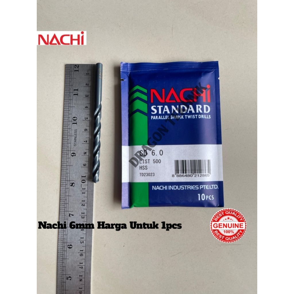 Nachi 6MM Mata Bor Besi HSS-Nachi Mata Bor Besi HSS 6MM