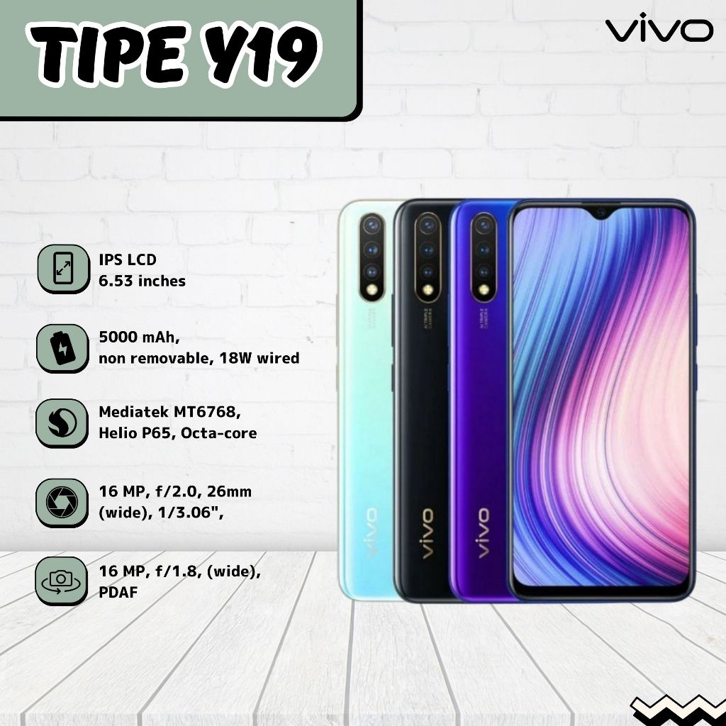 HP VIVO Y19 RAM 8/256GB 4G Smartphone Fullset Garansi 1 Tahun