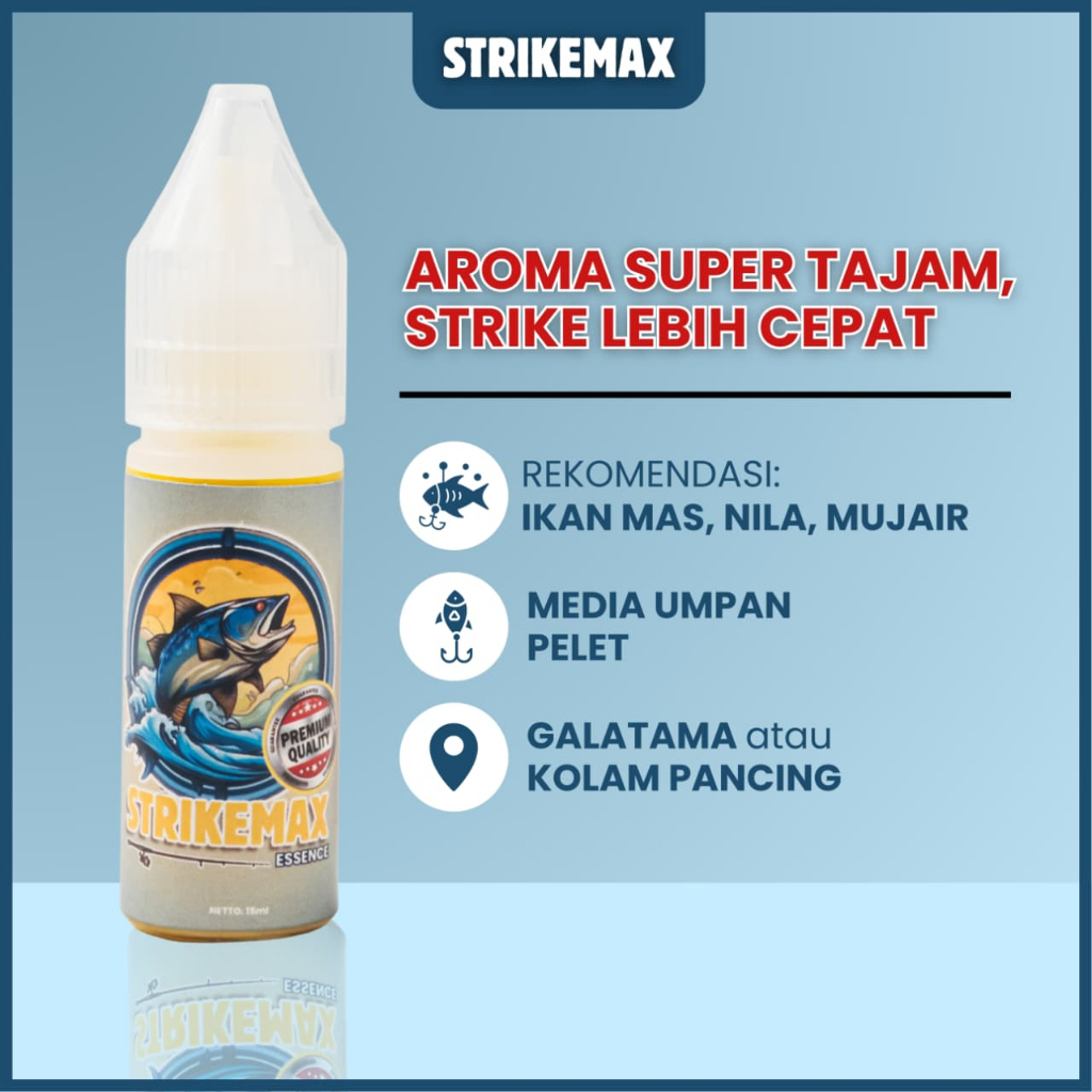 Essen Strikemax - Essen Ikan Nila Untuk Mancing Harian - Galatama Ikan Nila 15ml Original