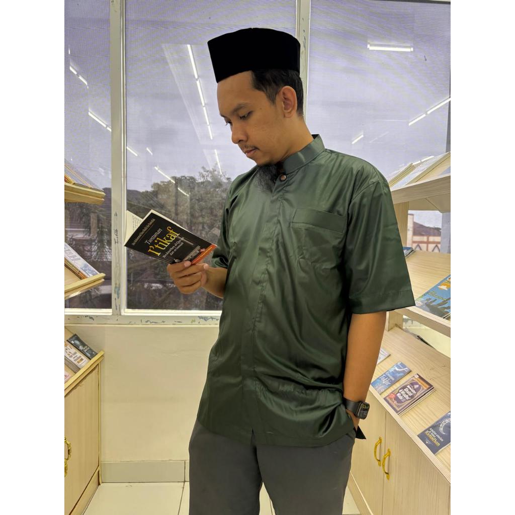 Koko Al Haramain Model 36 Lengan Pendek Bahan Polyester | Hijau Mint / Hijau Tua