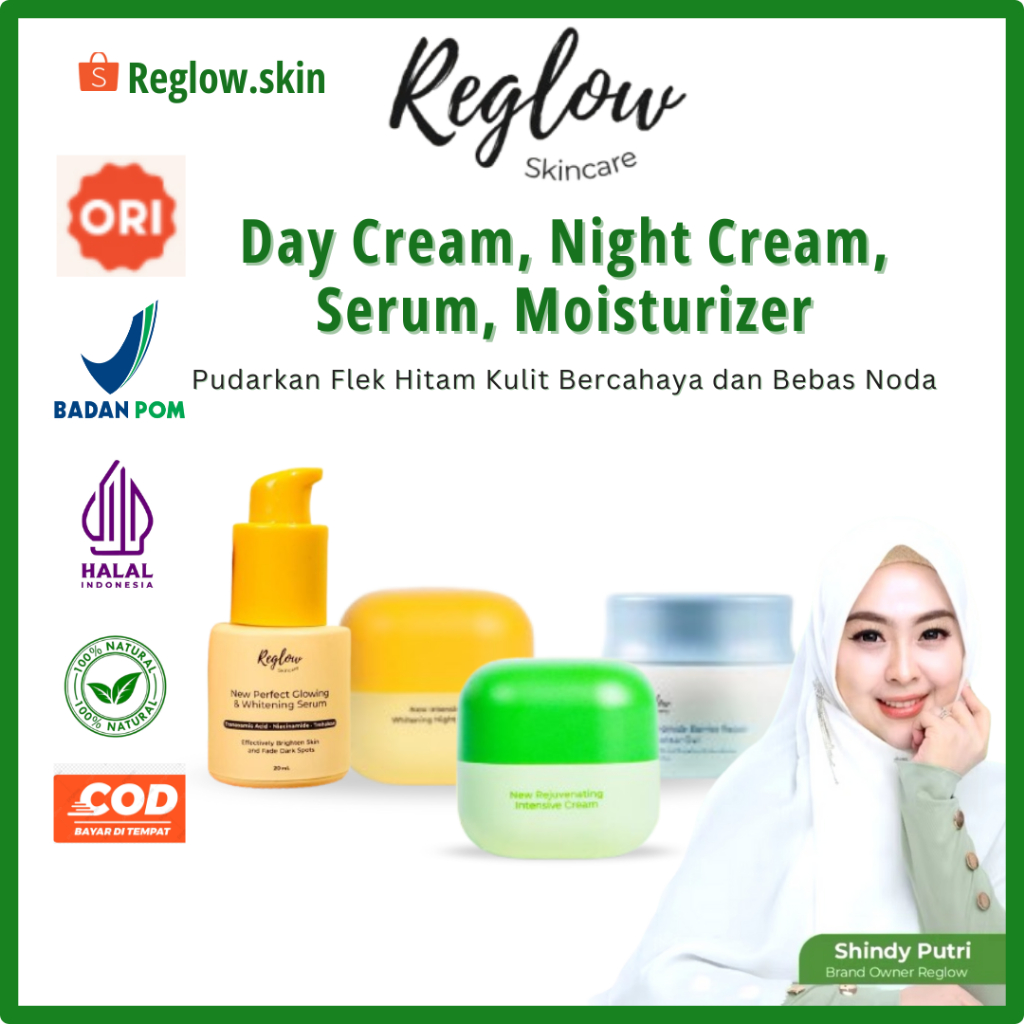 Reglow Skincare Serum Reglow Night Cream Reglow Moisturizer Reglow Barrier Day Cream Reglow Skincare