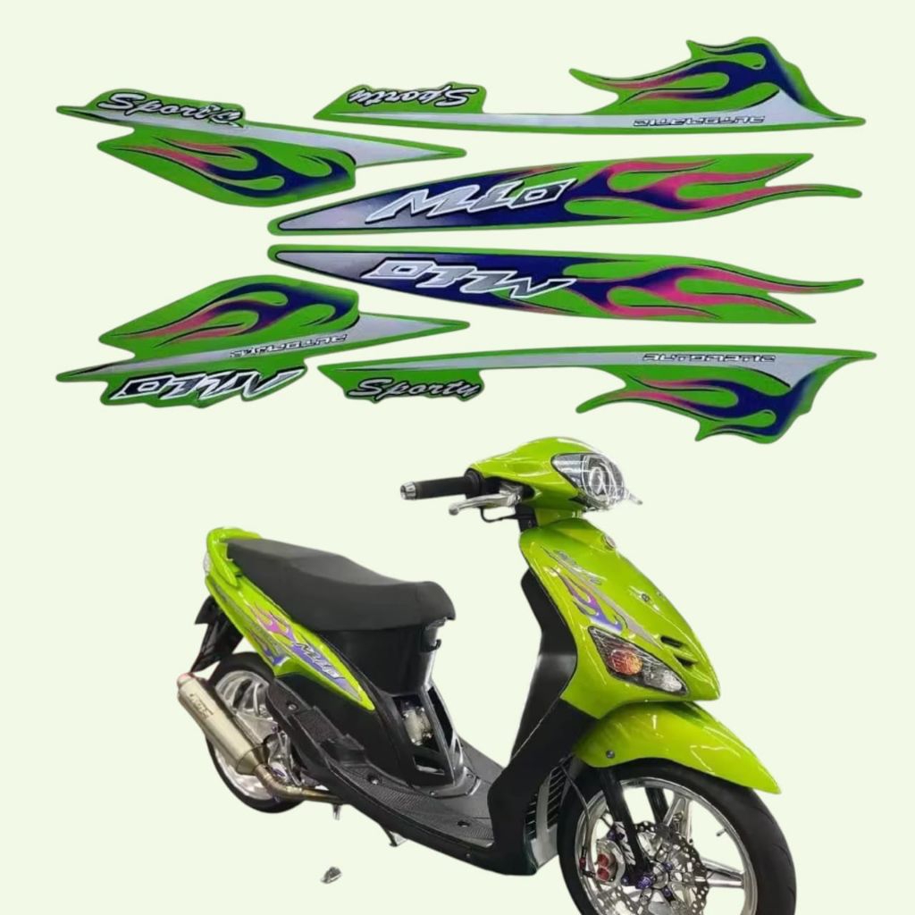 Stiker List Body Motor Yamaha Mio sporty 2006 Hijau