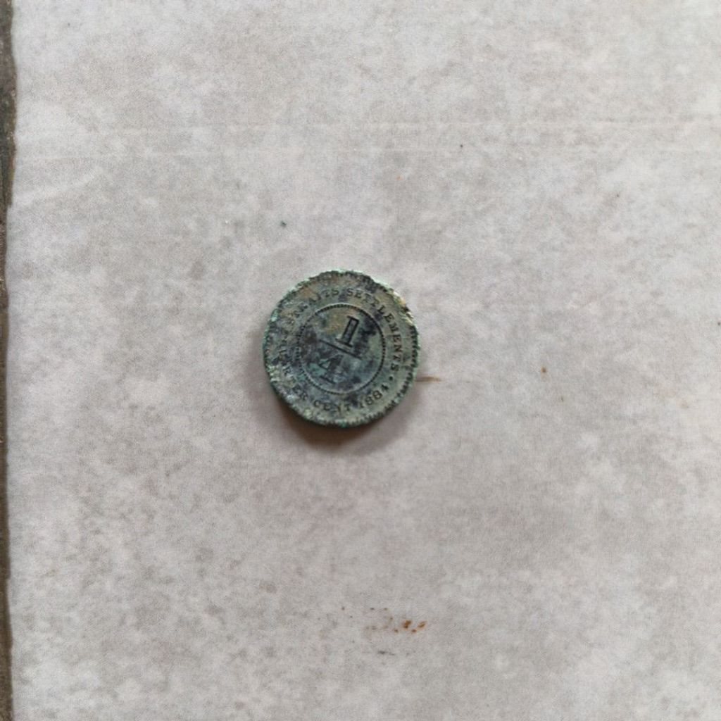 koin kuno asli tahun 1884 quarter cent Victoria queen