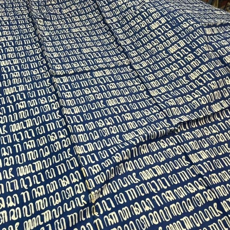 (ORIGINAL) KAIN BATIK LAWEYAN SOLO AKSARA JAWA HITAM KUNING