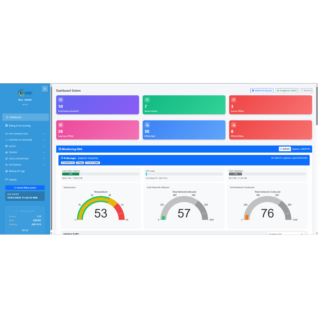 Billing System ISP Terintegrasi Mikrotik & WA Bot API + INSTALASI + GARANSI