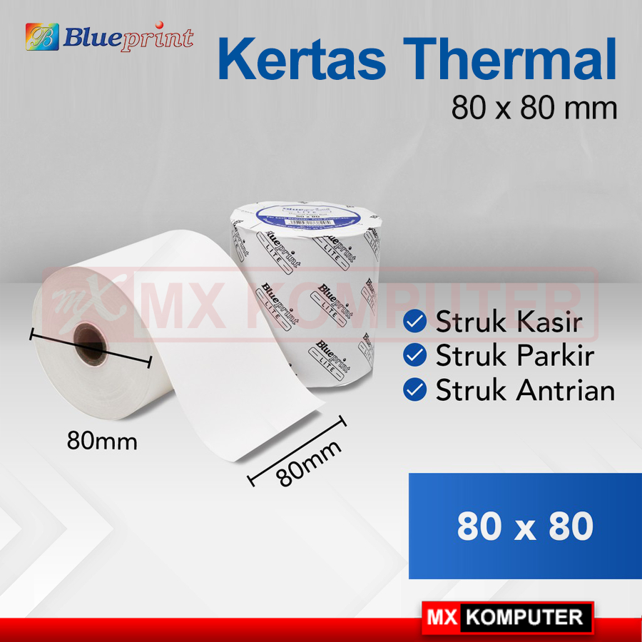 Kertas Thermal Kertas Struk Kasir Tol Blueprint Lite 80 x 80, 80x80os 80x80 mm