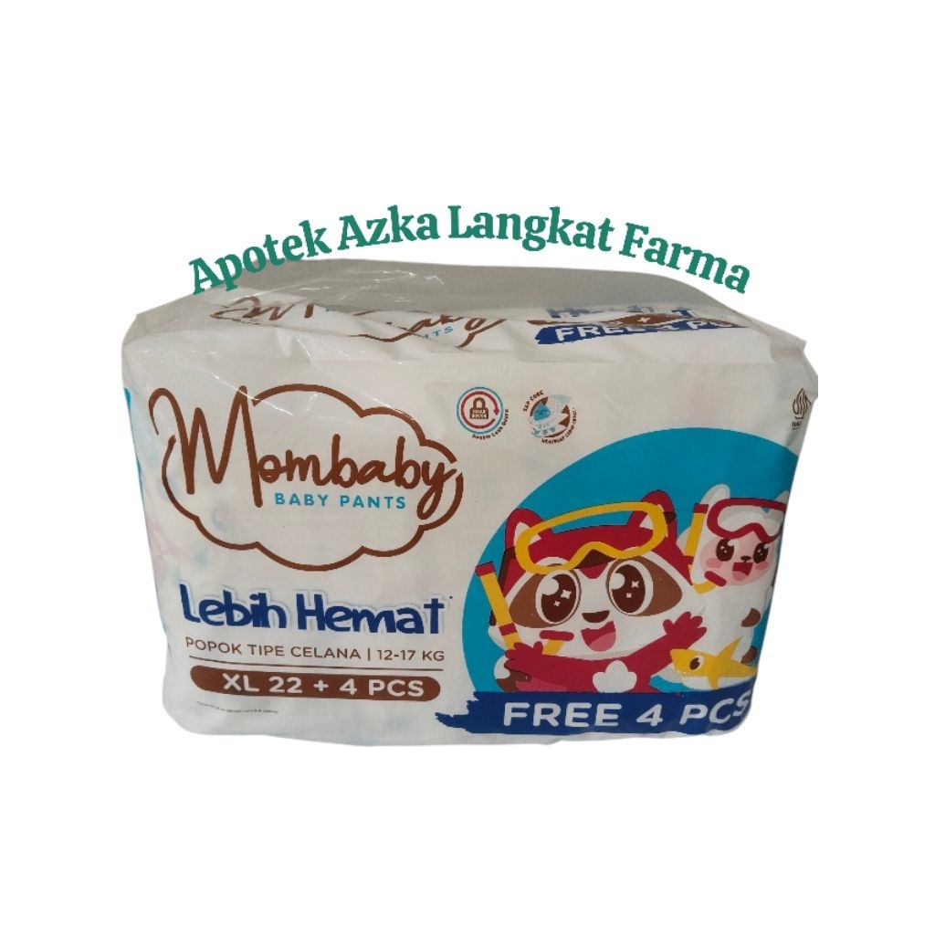 Diapers Mombaby Tipe Celana Xl 22+4 Pcs