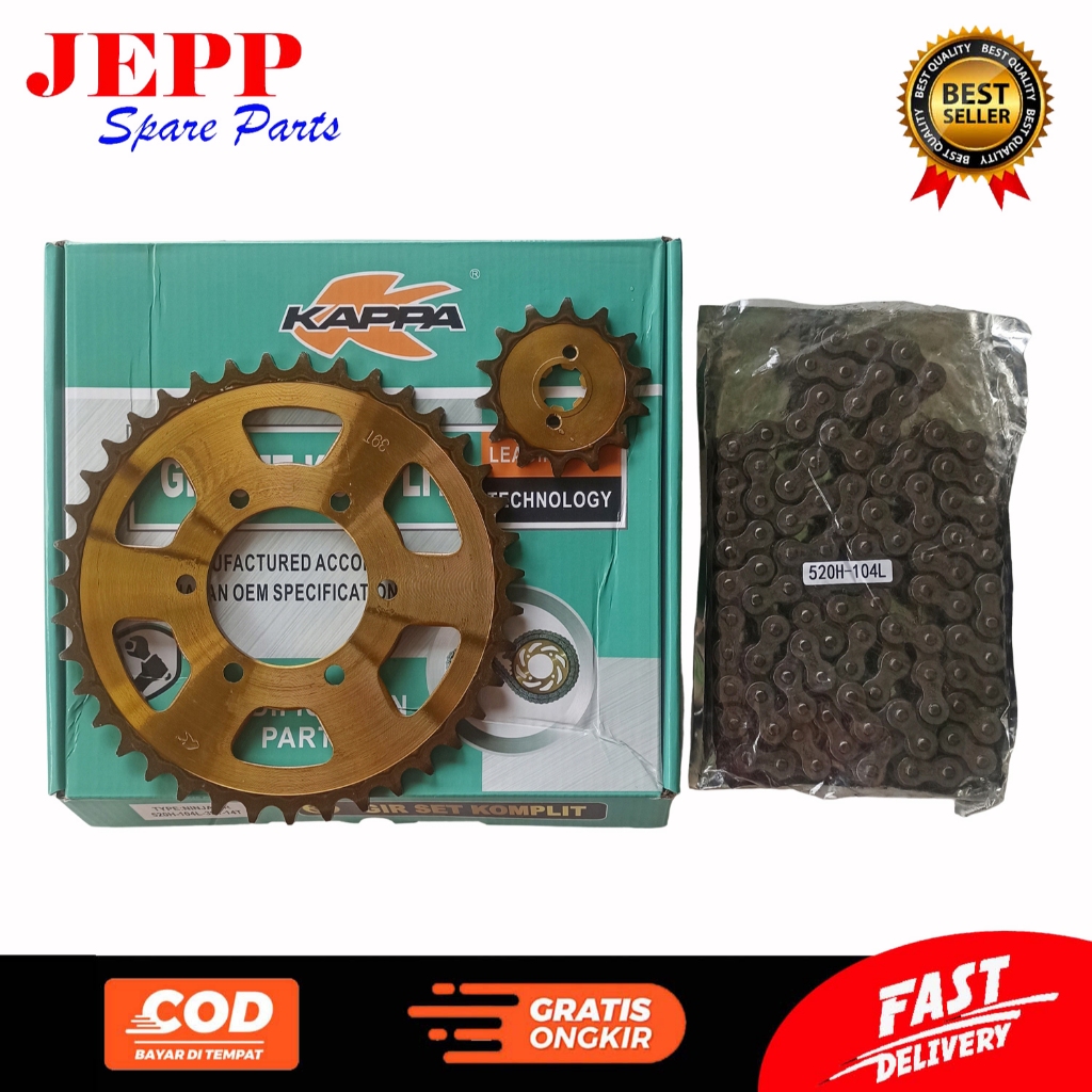 KAPPA GEAR SET KOMPLIT NINJA RR / GEAR PAKET NINJA RR