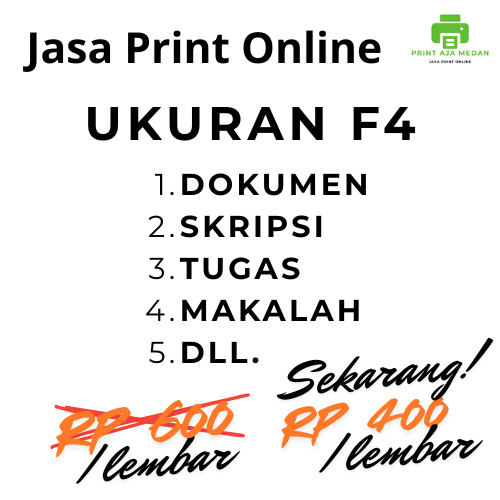 Print Online F4 - Print Tugas - Print Makalah - Print Skripsi - Print Soal Latihan - Print EBook - L