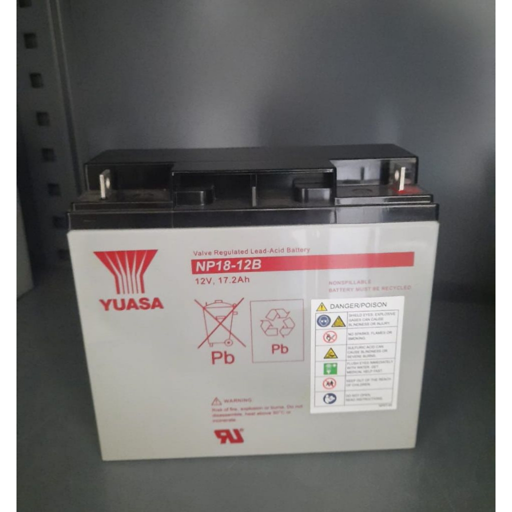 Battery aki accu kering ups 12v 17Ah YUASA NP18-12B 18ah 17.2ah aki yuasa original