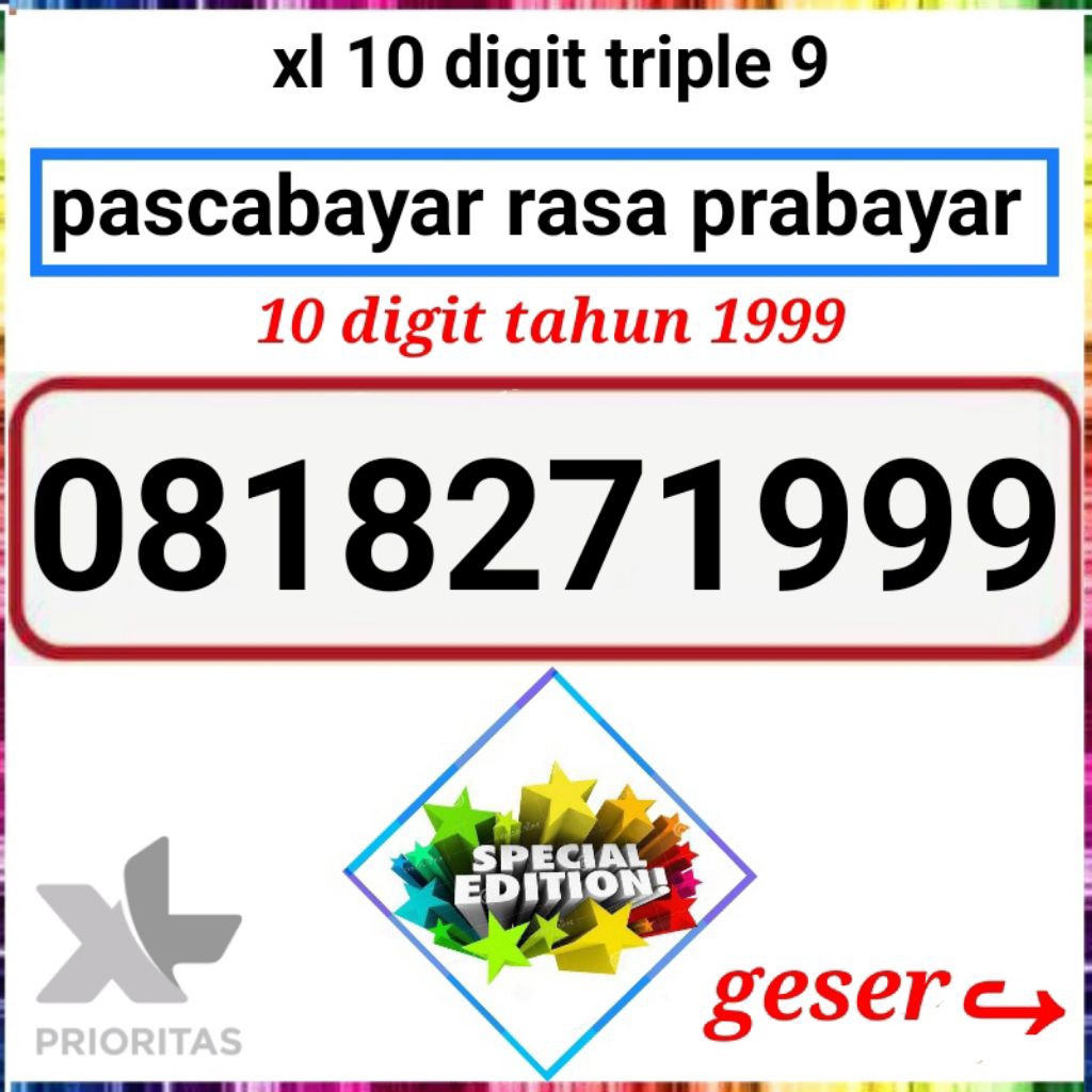 XL 10 DIGIT 1999 10DIGIT TAHUN 1999
