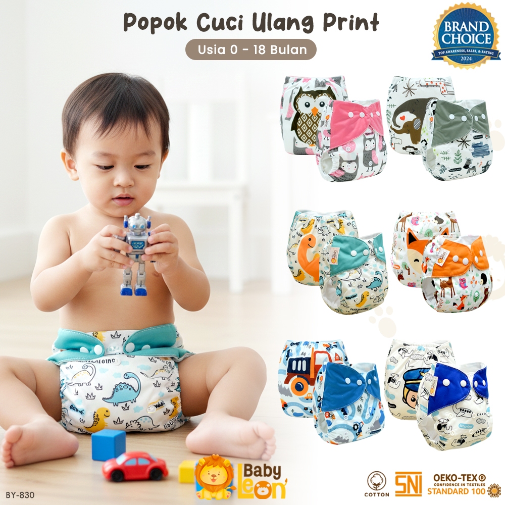 BABY LEON Premium Popok Bayi + Free Insert Clodi || Baby Leon Clodi Kain Cuci Ulang Dengan Insert BY